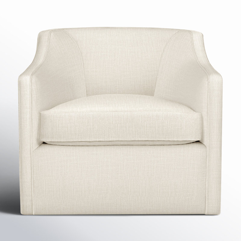 Fauteuil pivotant rembourré Marietta, Natté perle Conversation