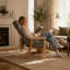 Fauteuil lounge moderne réglable avec réglage de l'angle lombaire sur trois niveaux et de la hauteur d'assise