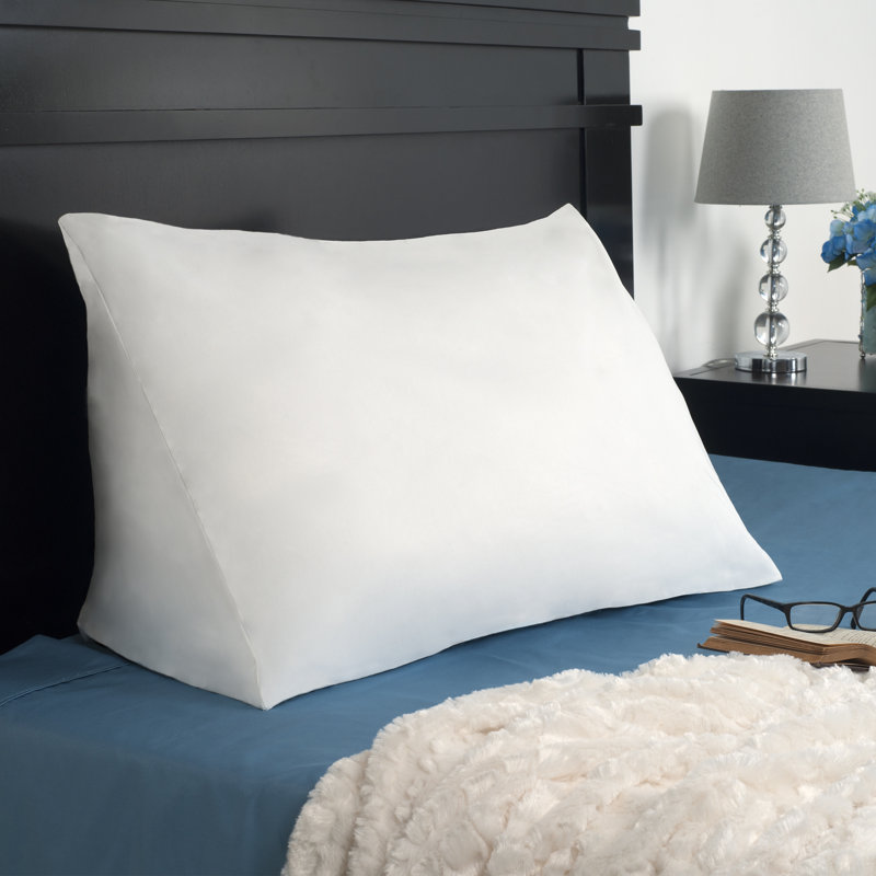 Wedge Pillow - Down Alternate Back Pillow for Reading, Acid Reflux with Removable Cover