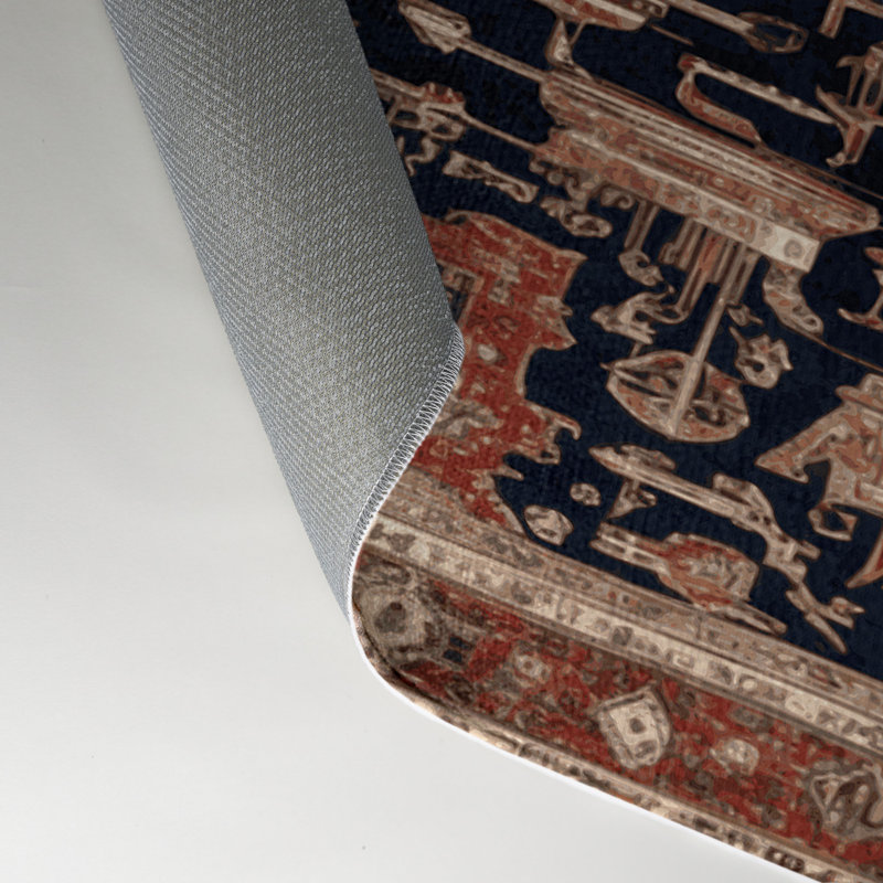 Tapis d'intérieur et d'extérieur brun Persian, Rectangle 9 pi x 12 pi