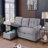 Upholstered Pull Out Sectional Sofa With Chaise-286731085