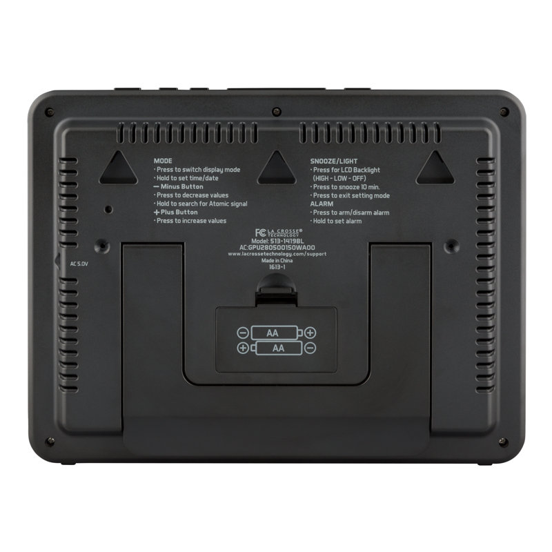 Symple Stuff Weidner Digital Atomic Calendar Clock with Backlight