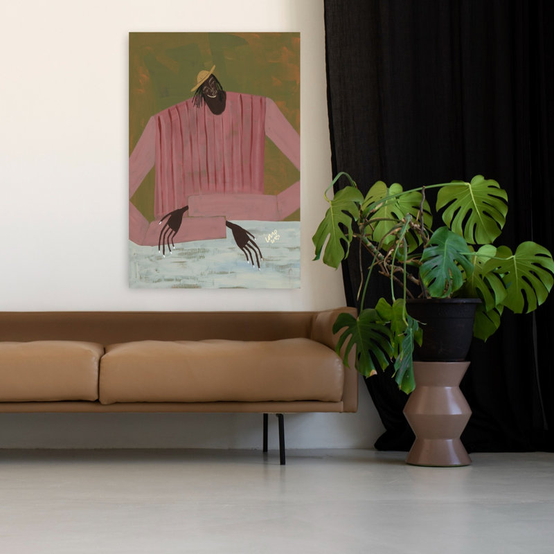 «For Now I Don't Know Abstract Contemporary Contemporary Portrait», art mural, H 48 po x l 32 po