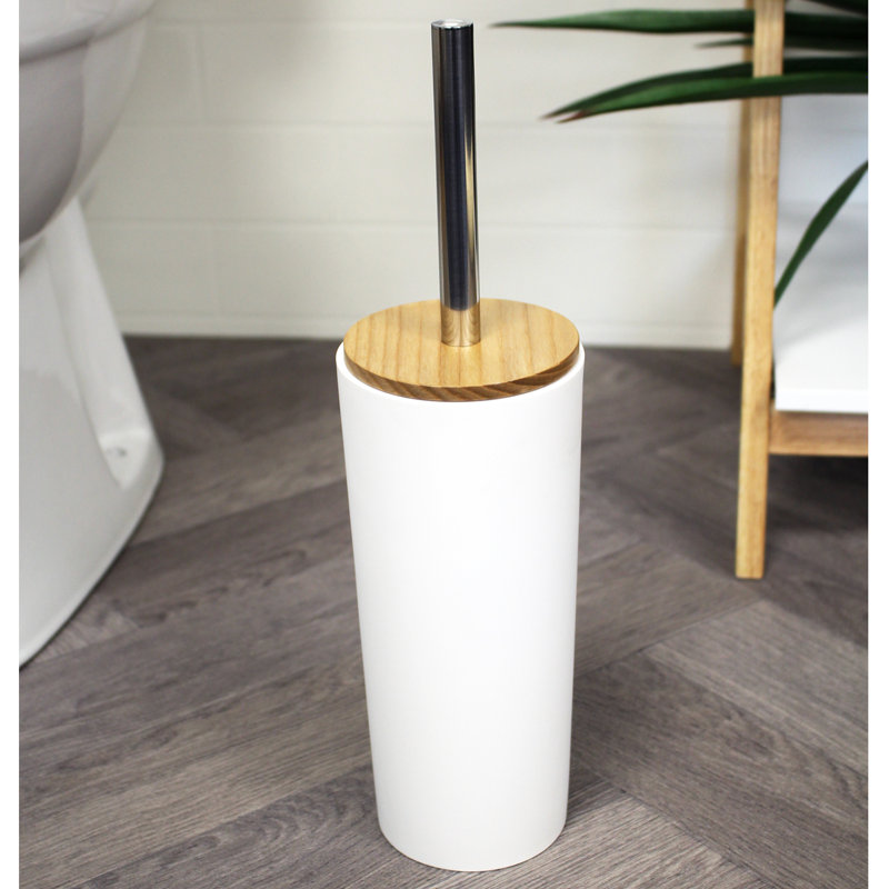Richae Black Toilet Brush & Holder, White
