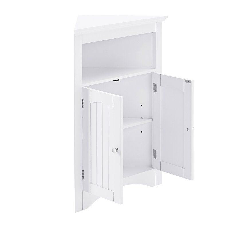 Buffet d'angle avec portes et tablettes, White