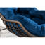 Fauteuil à bascule avec coussin bleu marine, structure en acier et siège rembourré pour une utilisation à l'extérieur -