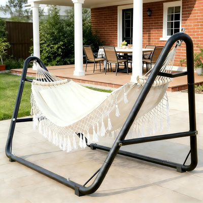 Outdoor Hammock With A Sturdy Stand, Capable Of Holding Up To 600 Lbs, Designed For Safety And Stability, Featuring An Anti-Rollover Design, Ideal For And Outdoor Use, Suitable For Backyards And Camping