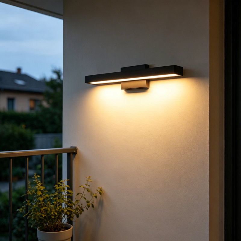 1-Light Black Linear Dimmable LED Outdoor Wall Sconce