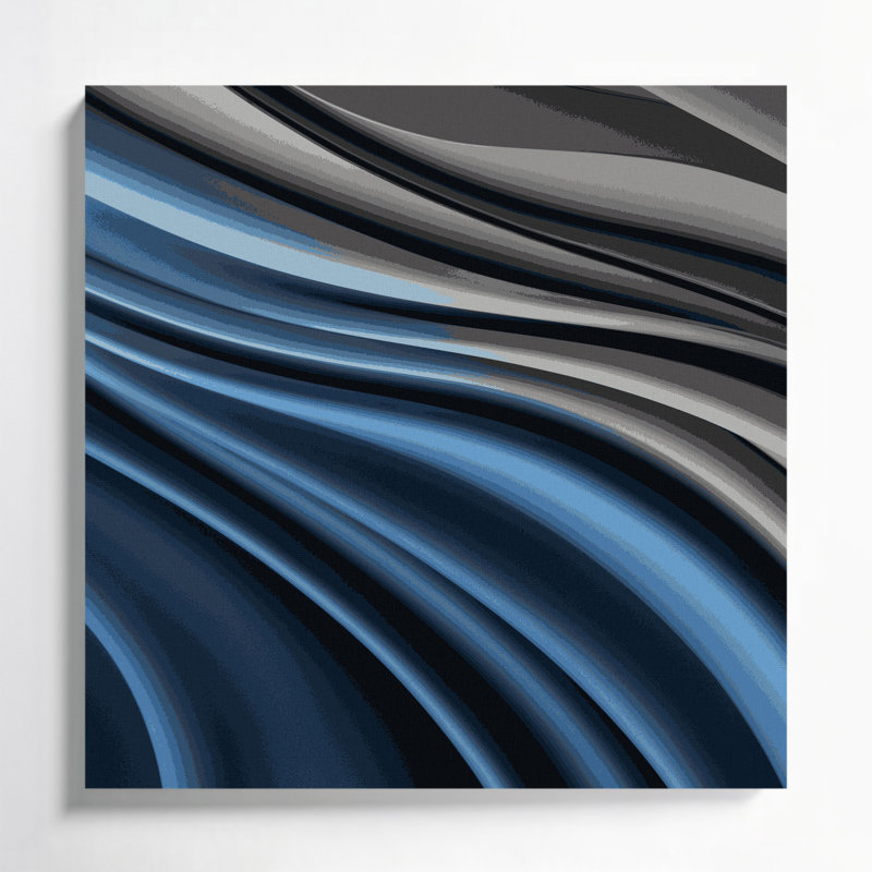 Gradient Abstract 97, art mural sur toile grise, H 12 po x l 12 po