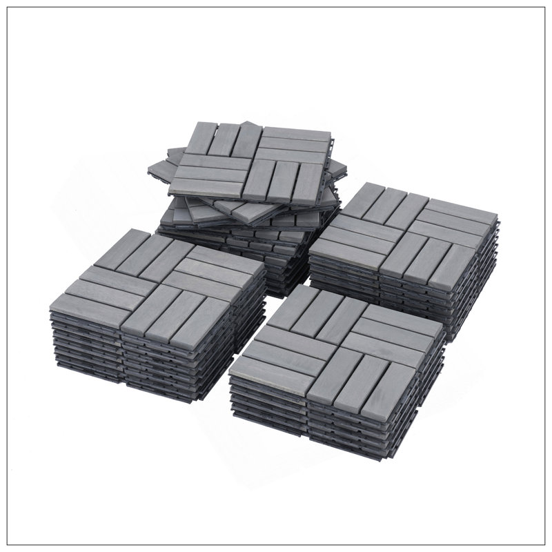 30 carreaux de pont à motif de carreaux emboîtables, 12 /, Gris