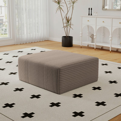 Repose-pieds rectangulaire de 27,55 po pour repose-pieds - Mousse à mémoire de forme rembourrée en velours côtelé, repose-pieds Cloud pour canapé modulaire modulaire, aucun assemblage requis, bricolage, chameau