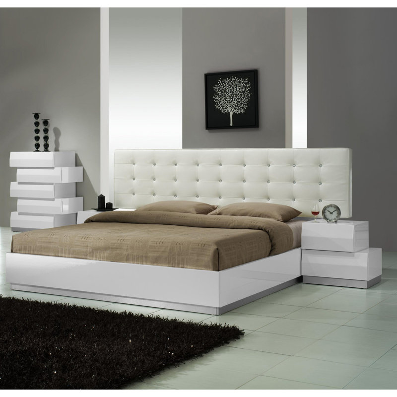 Ensemble de chambre configurable avec lit tapissier Mcinerney