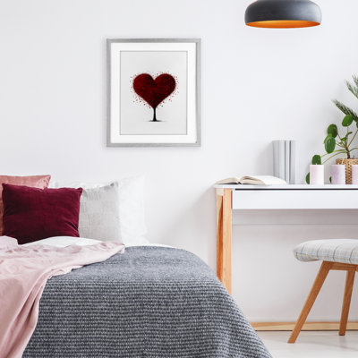 «Blooming Heart Tree», reproduction encadrée sous verre, design par Christine Simpson Art