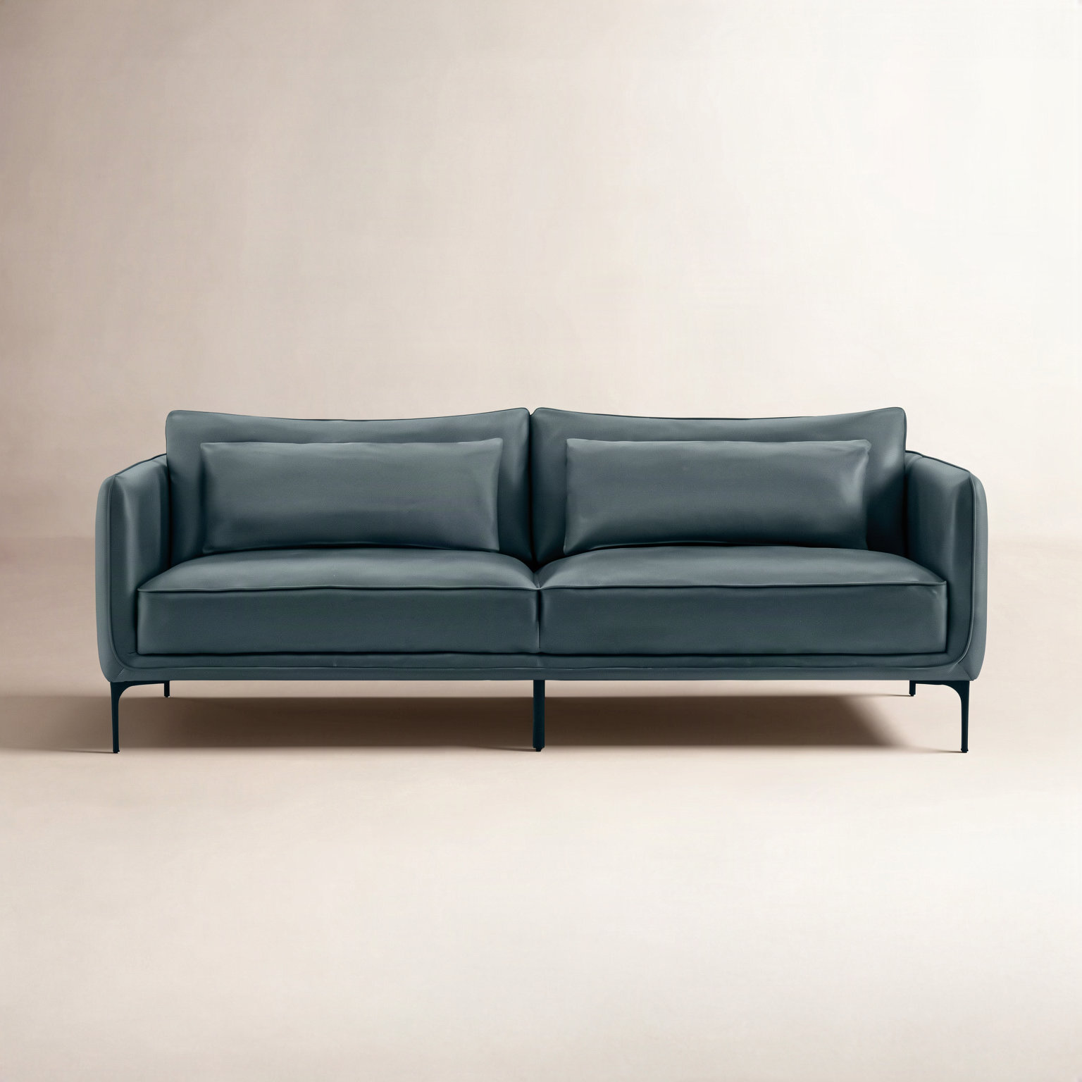 Rae Upholstered Sofa, Florida Teal Genuine Leather