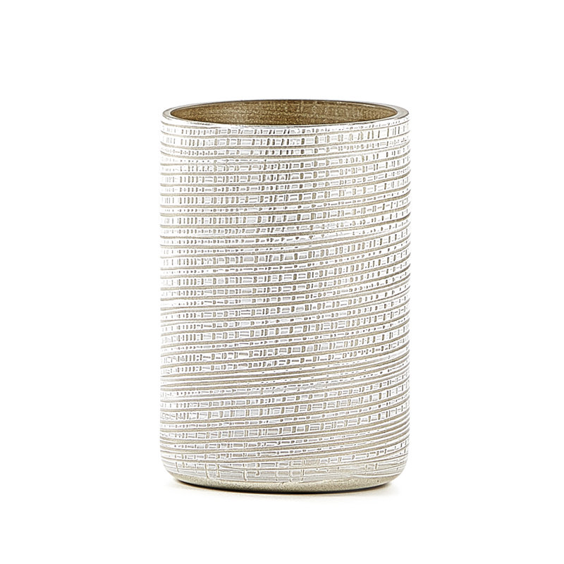 Woven Glass Toothbrush Holder, Platinum