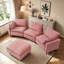 Canapé d'angle modulaire en chenille avec pouf amovible-134010566