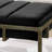 Black Upholstered Velvet Bench With Brass Finish - Modern Style, Metal Frame, 16 In Height, 25 Width Soft Fabric, 49 Depth, Width, Height