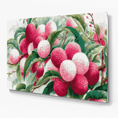 Fruit, litchi gris, art mural en métal