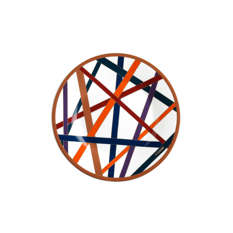 Missoni Dessert Plate Nastri Multicolor  Diam. 8.5", Multicolor
