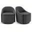 Chaise de salle à manger pivotante avec rangement en chenille Aimilia (ensemble de 4)-353957158-367062989