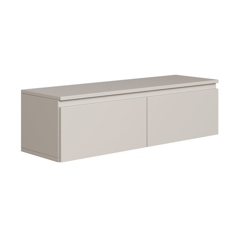 Syvanna Wall-Mounted TV Cabinet, Cashmere, 28.4cm H x 100cm L x 31.8cm W