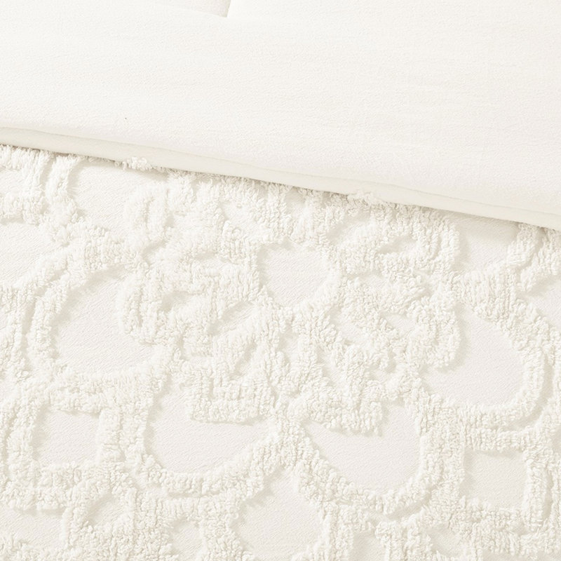 Édredon 100% coton médaillon en chenille - Répulsif de literie polyvalent double / grand