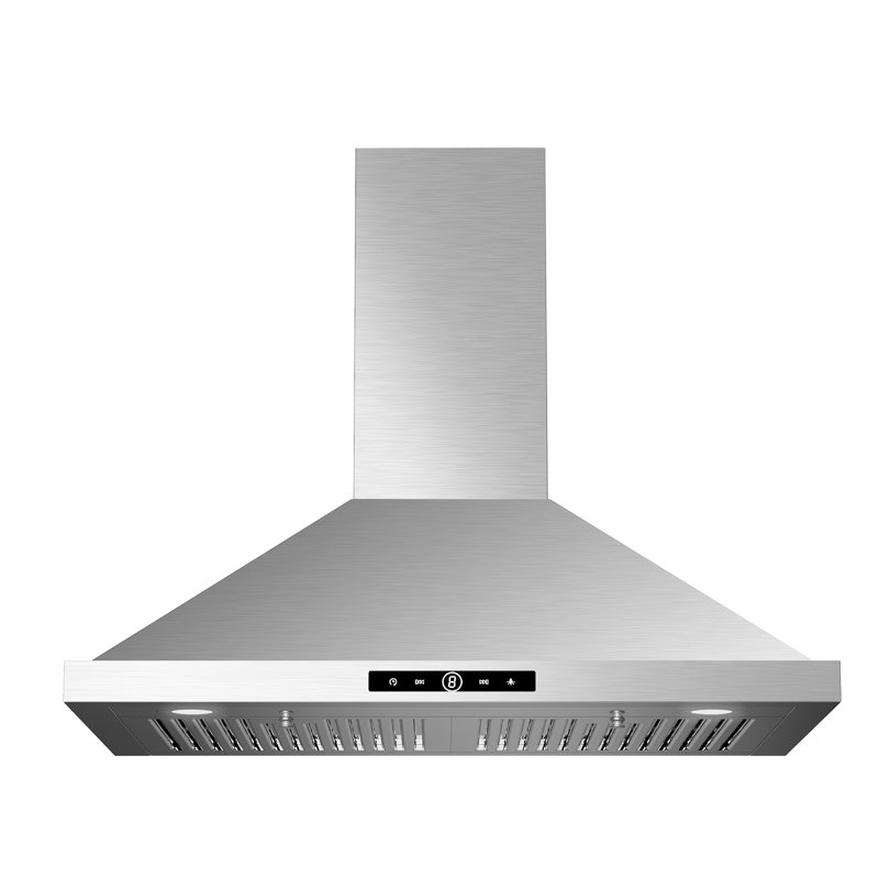 Hotte de cuisine murale en acier inoxydable avec éclairage DEL, DEL Smart Delay et commande tactile VIKIO 36 "500CFM