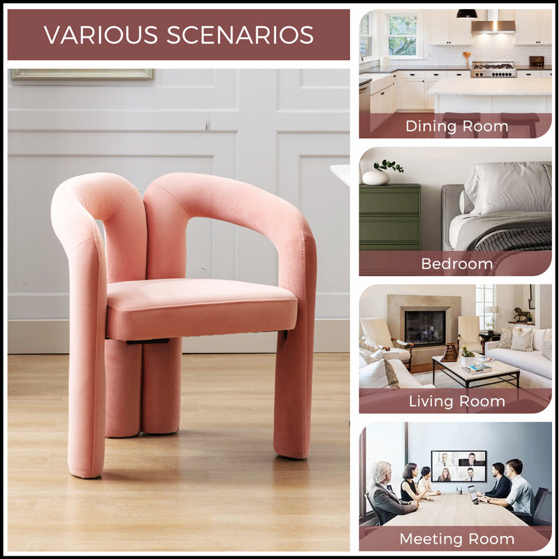 Chaise d'appoint rembourrée en tissu de conception contemporaine avec dossier ergonomique pour plus de confort et de style