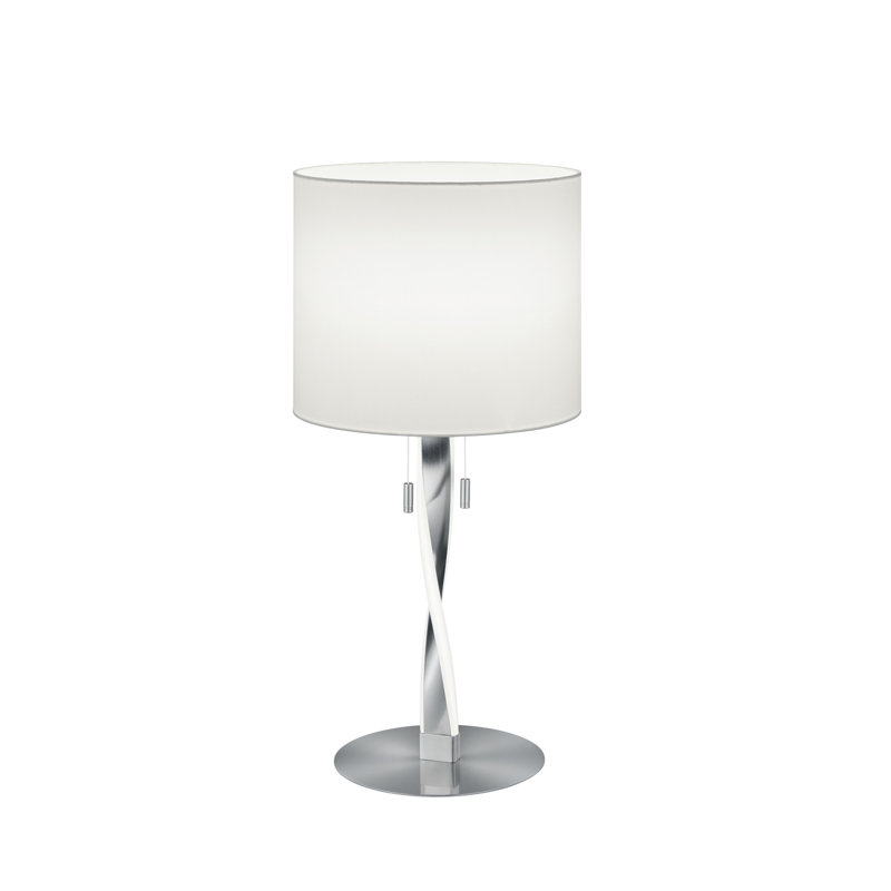 Icarus 62cm Table Lamp, White, Silver