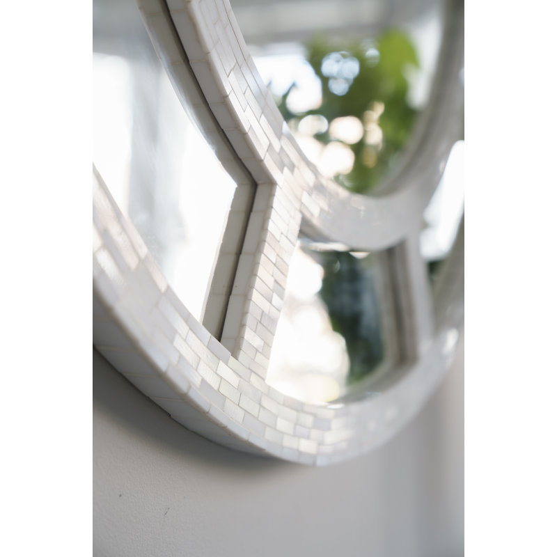 Flat Wall Mirror, White, 80cm H