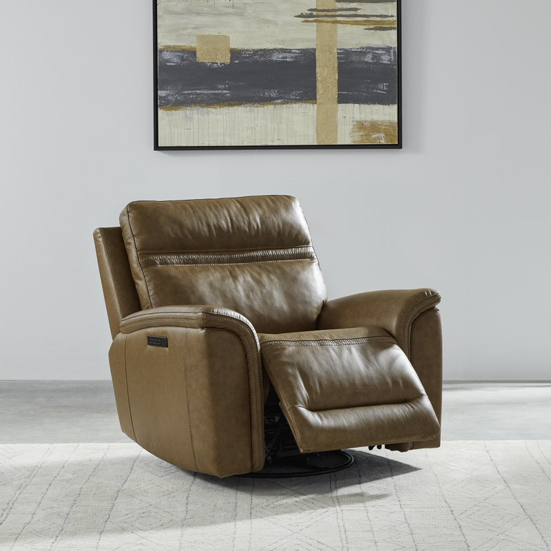 Fauteuil inclinable électrique en cuir Cabrero, Chameau