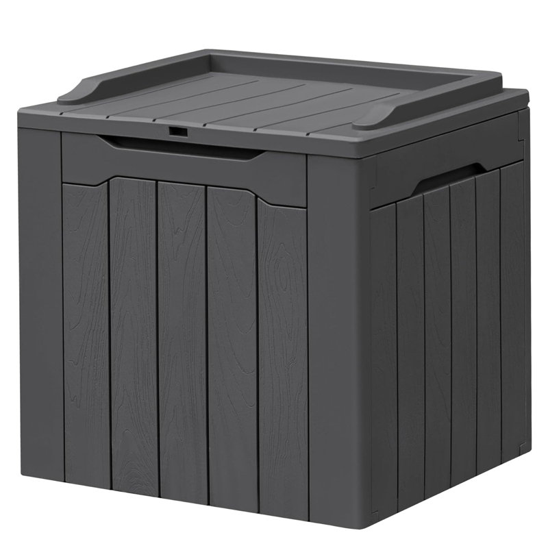 31 Gallon All-Weather Outdoor Deck Box with Lockable Lid for Patio, Gray