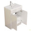 Ensemble de meuble-lavabo 24 po avec lavabo, meuble-lavabo à 2 portes, avec poignée, conception sans poignée, lavabo en céramique à bordure épaisse unique, charnière à système de fermeture en douceur, assemblage facile