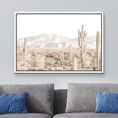 Cactus Desert " Washed Out Retro Desert Cactus Nature Landscape Photography Modern Rustic "
