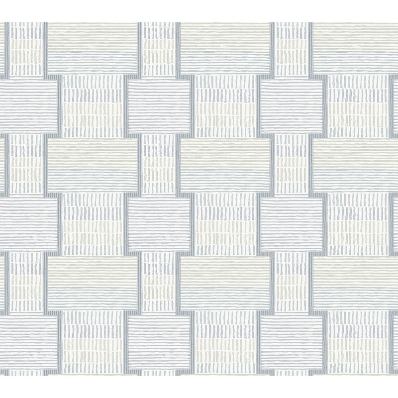 Geometric Wallpaper Roll, Blue