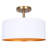 REXTON 13 In. 2-Light 60-Watt Contemporary Matte White Semi-Flush Mount With Matte White With Gold Metal Shade