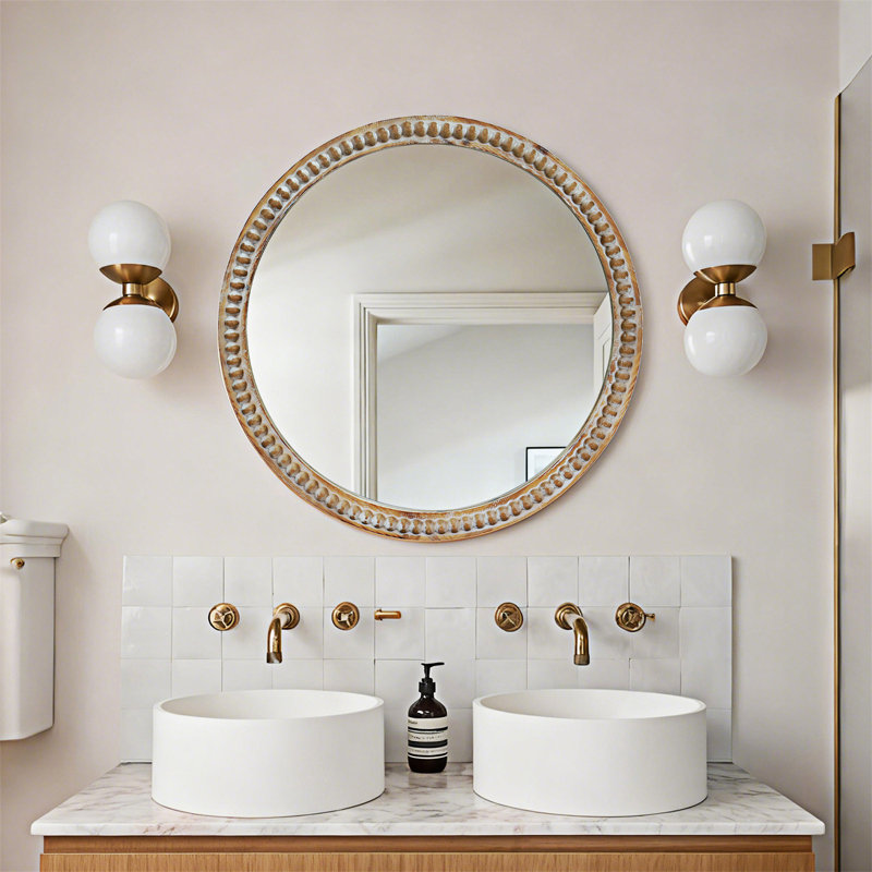 Miroir mural rond, 27,57 po x 27,57 po