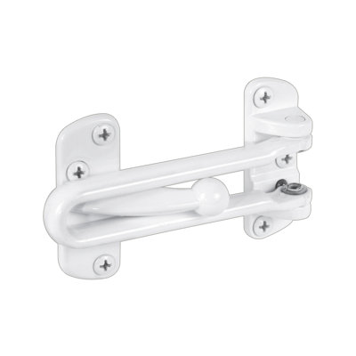 Swing Bar Lock for Hinged Swing-In Doors – Secondary Security Lock for Door and Home Security, 3-7/8 in. Bar Length, Diecast Zinc Construction, White Finish (Single Pack)