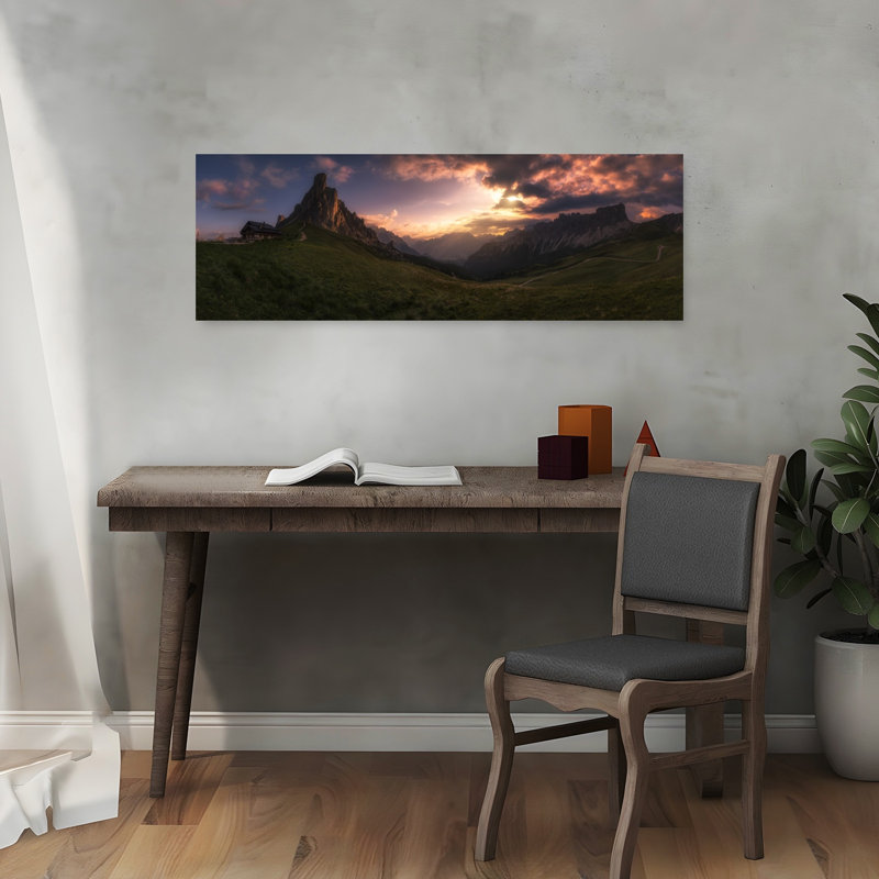 Dramatic Mountain Twilight by David Martin Castan - Wrapped Canvas Panoramic Print, 30.48 cm H x 91.44 cm W