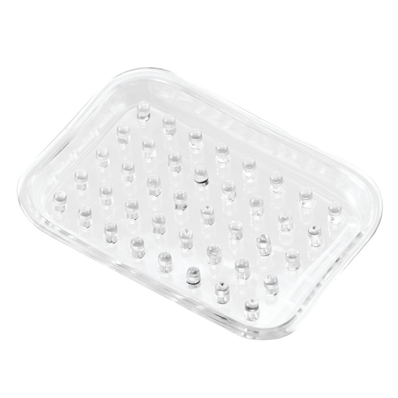 Porte-savon en plastique pour douche de salle de bain iDesign - Rectangulaire, transparent