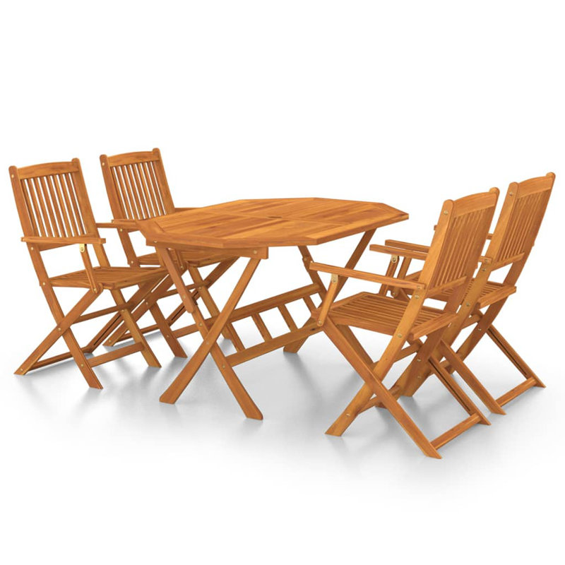 Toms 4 - Person Acacia Patio Dining Set with