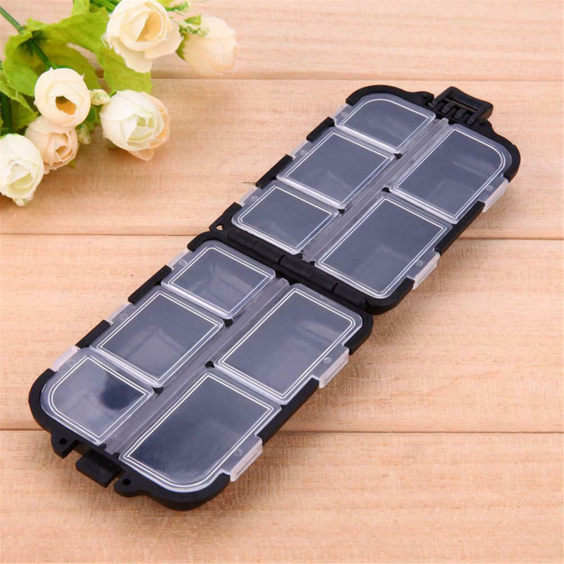 Multipurpose Plastic Storage Box Fishing Hook Box With 10 Intervals