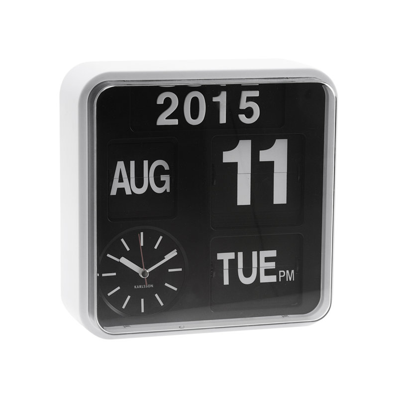 Mini Flip Wall Clock, White