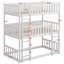 Triple Wood Bunk Bed, With Ladders, Guardrails Detachable Bunk Bed-808159705