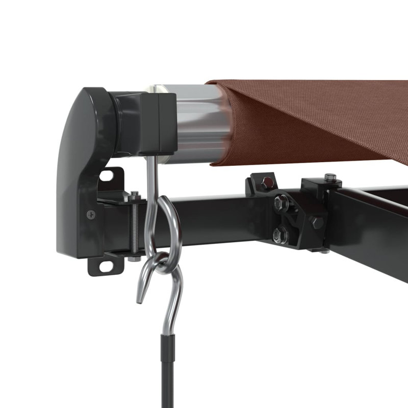 Dakota Fields Polyester Cover Retractable Patio Awning, Solid Colour, 400 x 350cm, Brown/Black