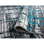 Tapis géométrique gris / bleu-520989515