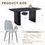 Ensemble de table de salle à manger pour table de salle à manger noire de 4,67 po avec base à colonne romaine et 4 sièges rembourrés.-23784172-23784171