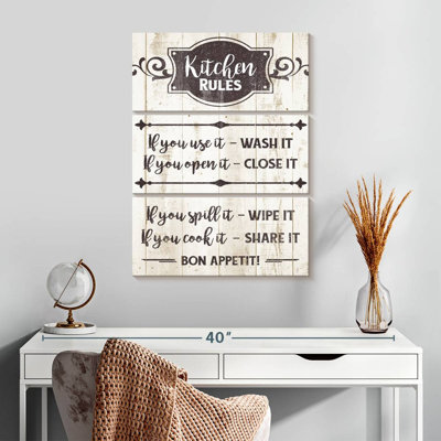 Kitchen Rules Typographie 3 pièces