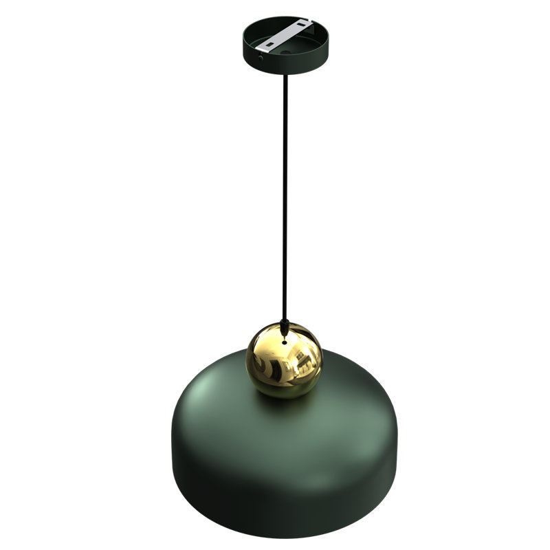 Felix 1 - Light Dome;Single;Shaded Pendant, Green/Gold