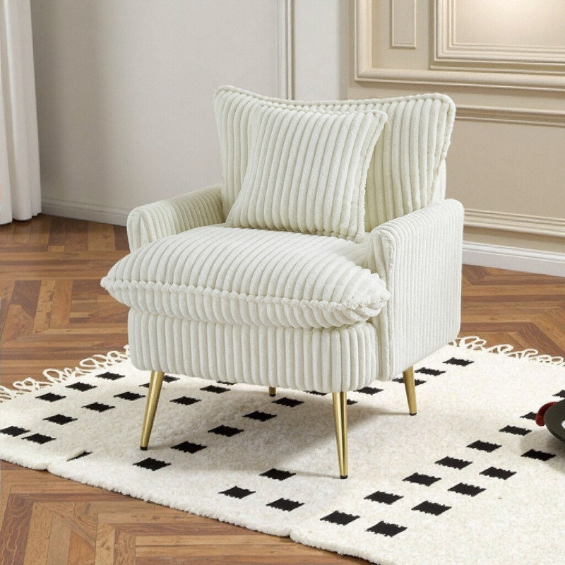 UNASOR 30.3 Inch Single Seater Sofa Chair Plush Corduroy Living Room Accent Furniture With Solid Wood FrameSingle Seater Sofa Chair 30.3 Inch Ergonomic Corduroy Accent Chair For Living Room Or Office